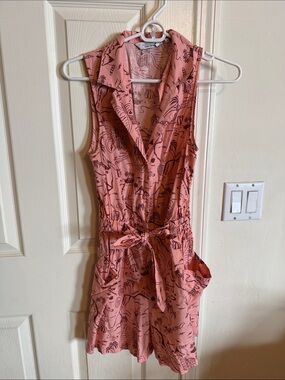 & Other Stories Pink Printed Sleeveless Romper Dress